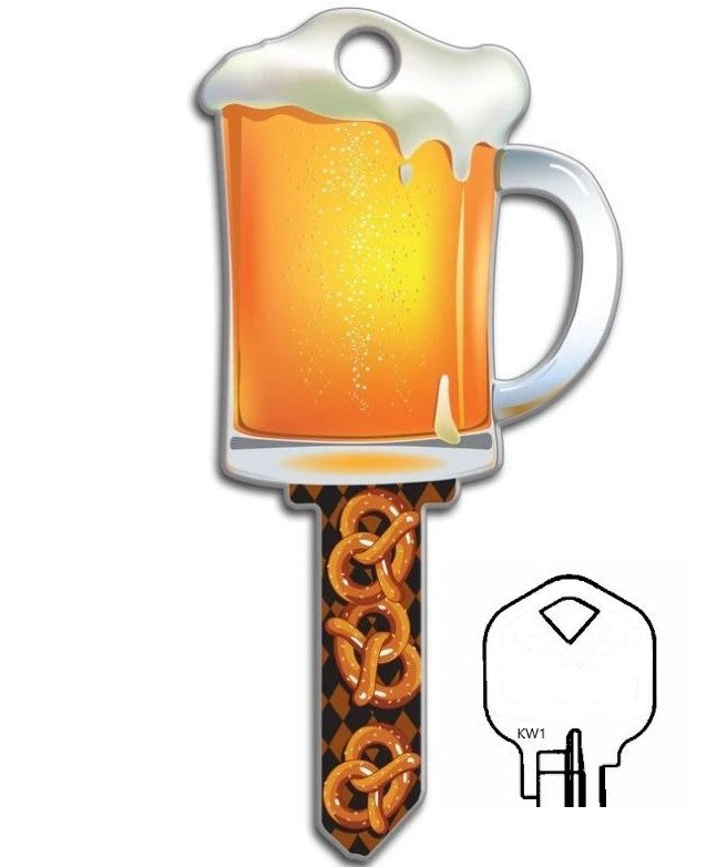 Beer & Pretzels Uncut House Key Blank