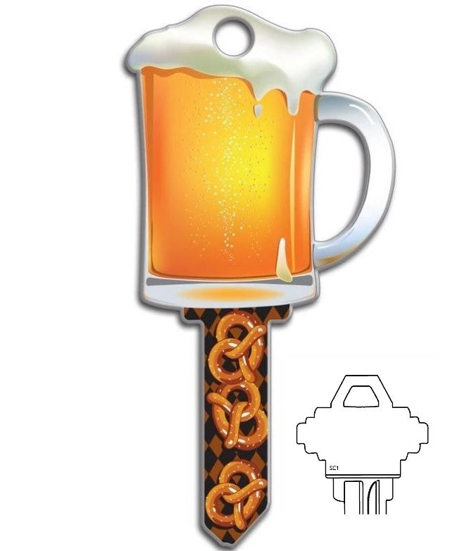 Beer & Pretzels Uncut House Key Blank