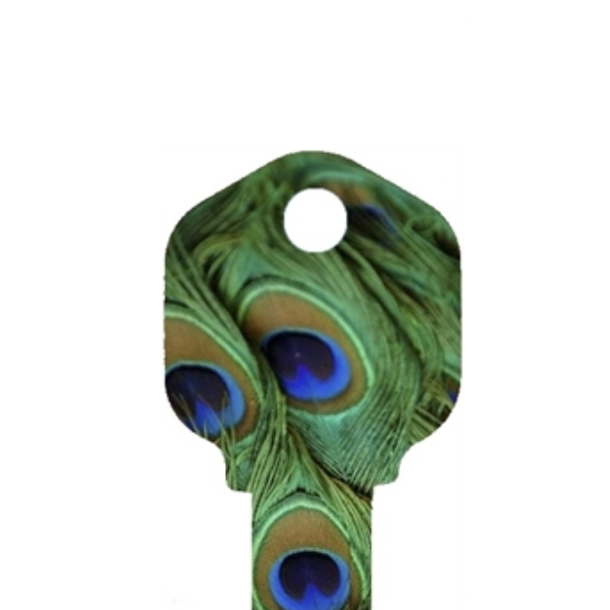 Peacock Feathers Uncut House Key Blank