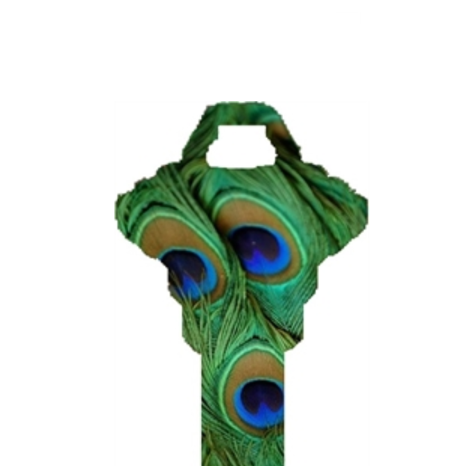 Peacock Feathers Uncut House Key Blank
