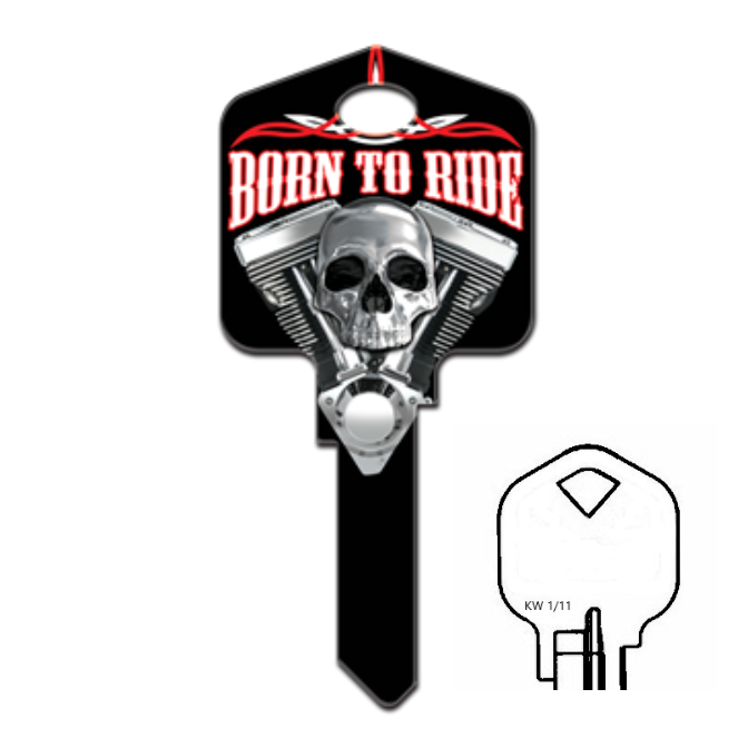 Born to Ride Uncut House Key Blank