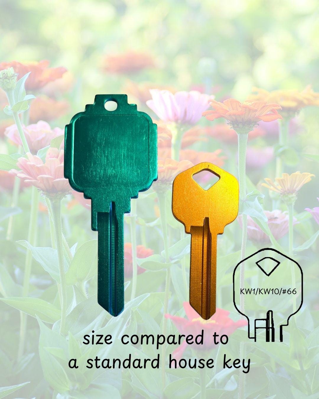 Personalized Gardening Key: Laser Engraved Home or Office Key Blank Kwikset KW1/KW10/#66