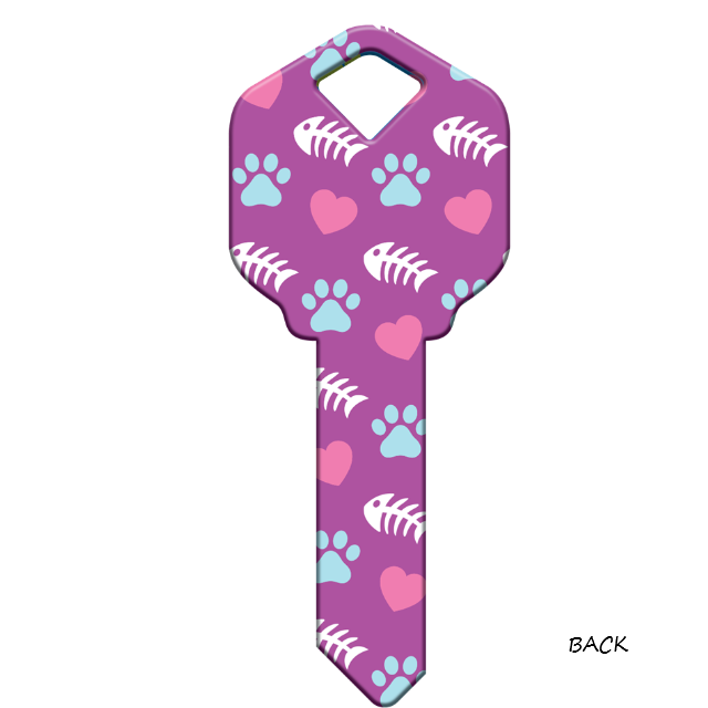 Cat Lover's Uncut House Key Blank 4 Designs