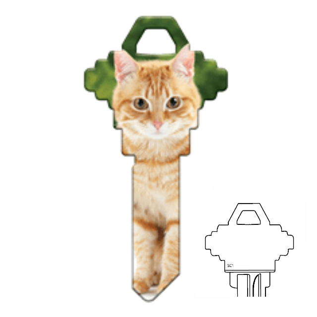 Cat Lover's Uncut House Key Blank 4 Designs