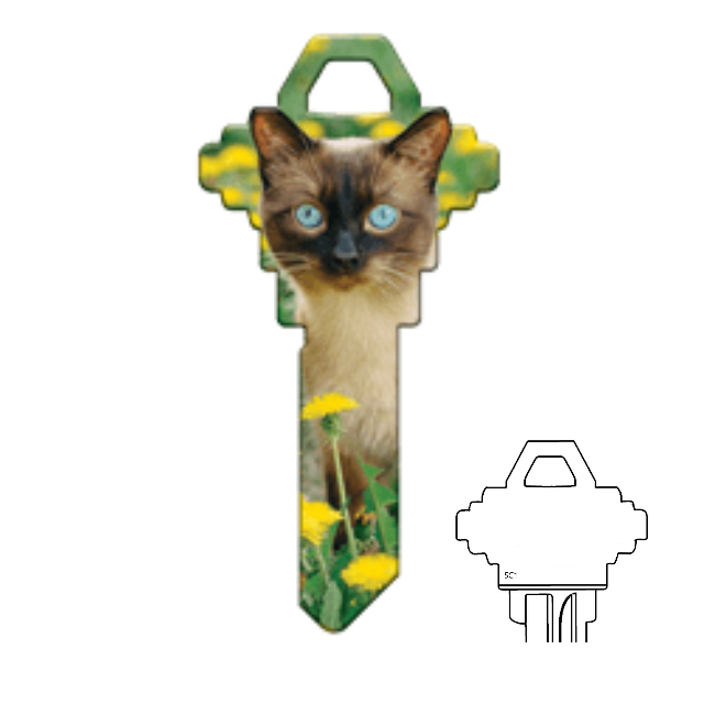 Cat Lover's Uncut House Key Blank 4 Designs