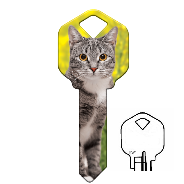 Cat Lover's Uncut House Key Blank 4 Designs