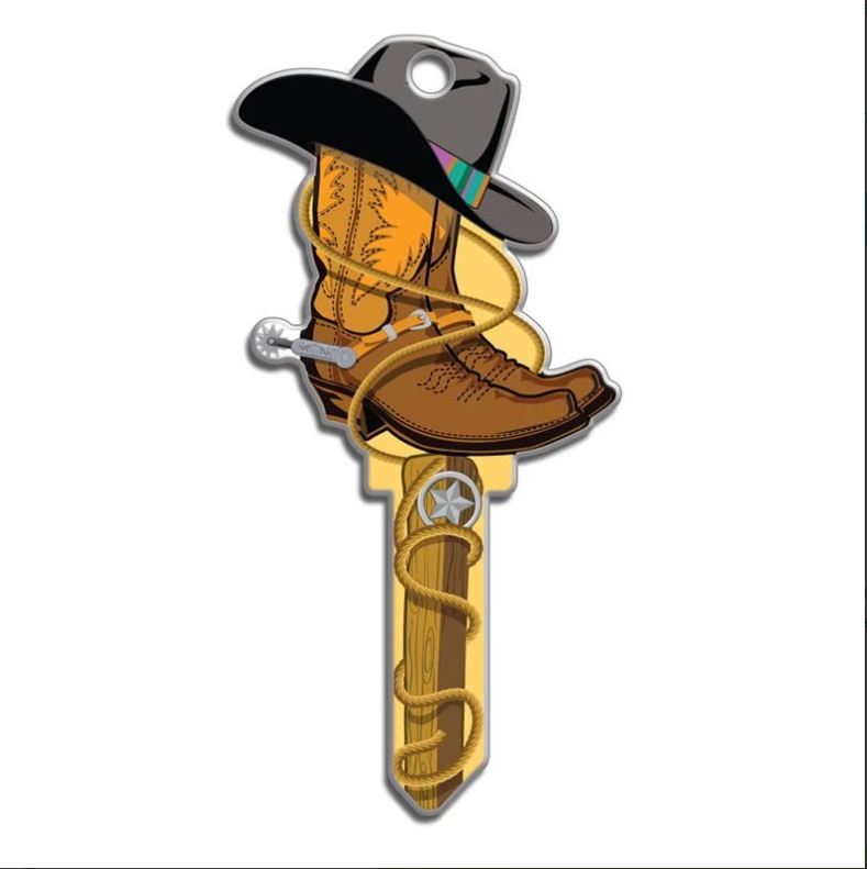 Cowboy Hat & Boot Uncut Shaped House Key