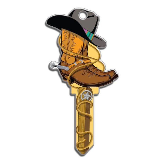 Cowboy Hat & Boot Uncut Shaped House Key