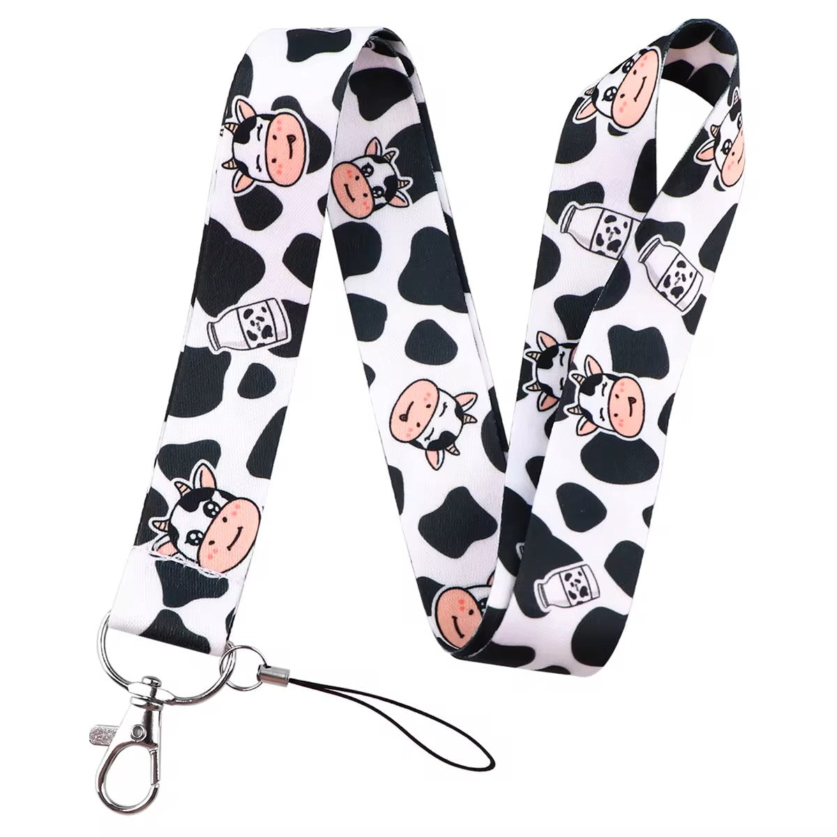 Happy Cow Lanyard Badge, Cell Phone, ID Card Holder, Keychain Neck Strap Keyring