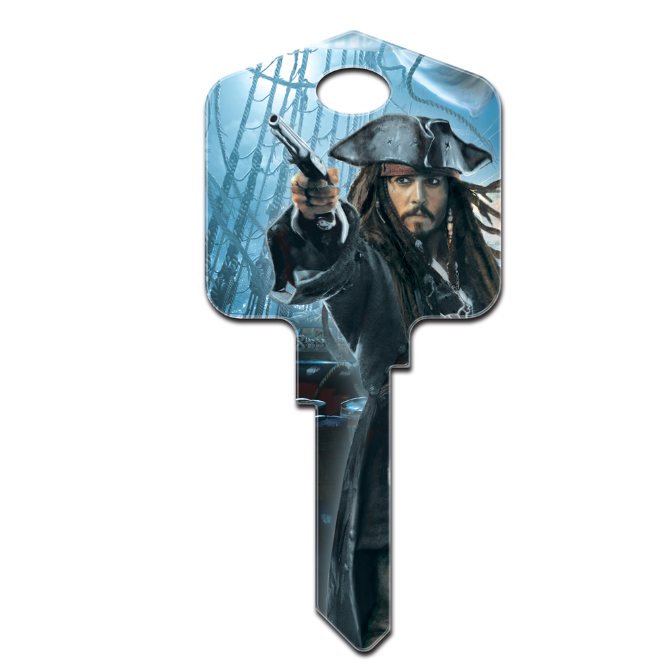 Disney Pirates of the Caribbean Captain Jack Sparrow Uncut House Key blank