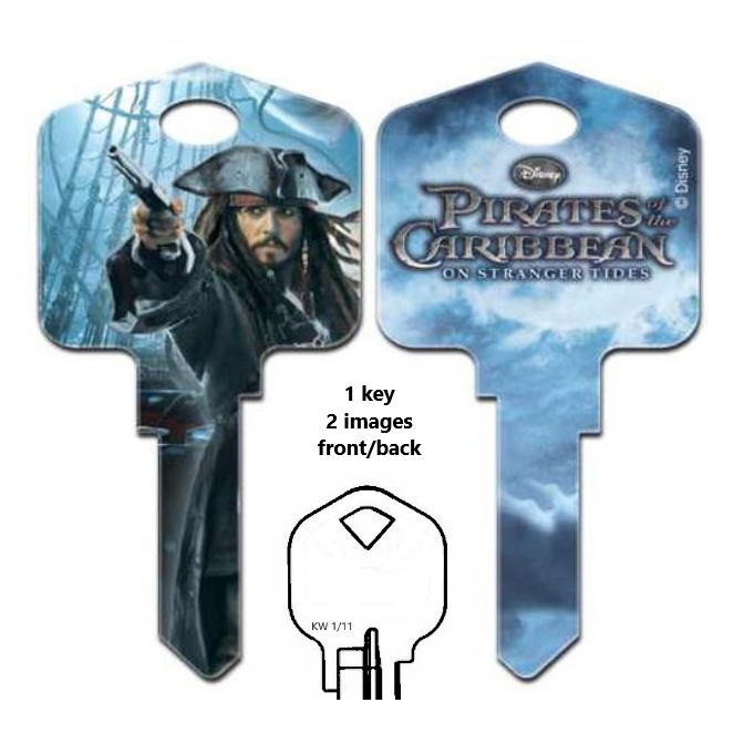Disney Pirates of the Caribbean Captain Jack Sparrow Uncut House Key blank