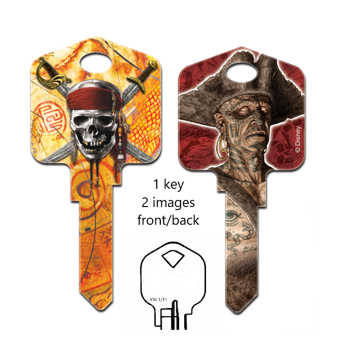Disney Pirates of the Caribbean Uncut House Key blank 2 designs