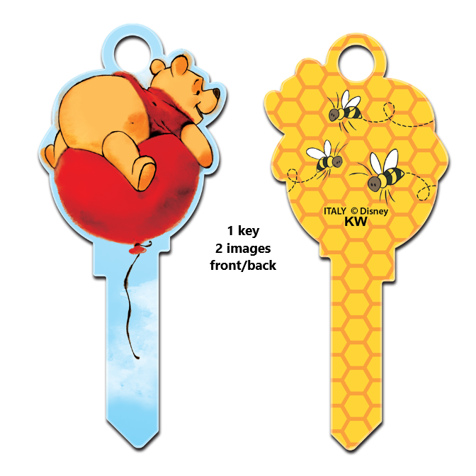 Disney's Winnie the Pooh Floating on a Balloon Uncut House Key Blank