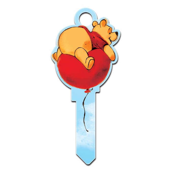 Disney's Winnie the Pooh Floating on a Balloon Uncut House Key Blank