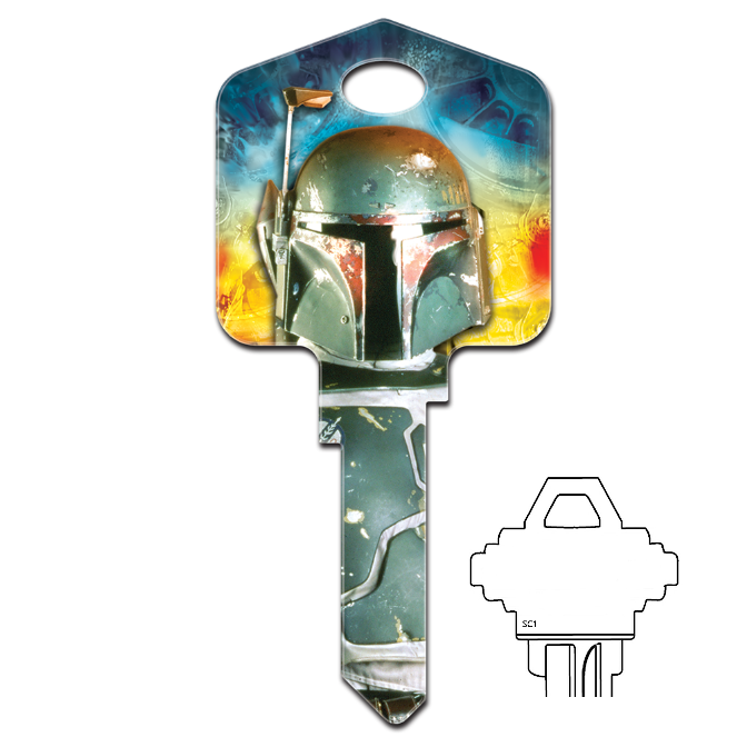Star Wars Bobafett Designer Painted Uncut House Key Blank