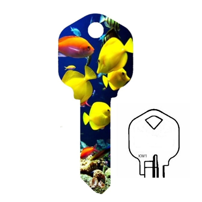 Tropical Fish Undersea Life Uncut House Key Blank Home or Office