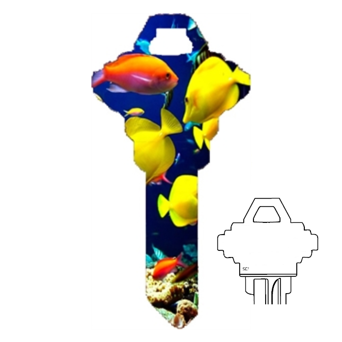 Tropical Fish Undersea Life Uncut House Key Blank Home or Office