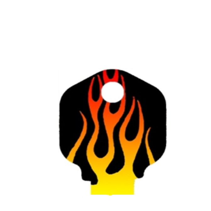Hot Rod Flames Uncut House Key Blank Home or Office