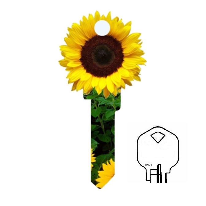Sunflower Shaped Uncut House Key Blank