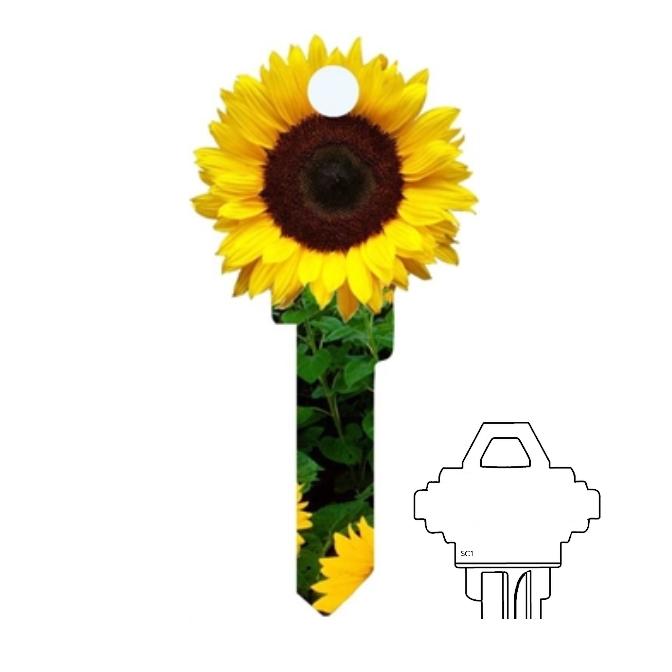 Sunflower Shaped Uncut House Key Blank