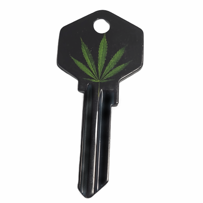 420 Marijuana GREEN Leaf WEED Hemp House Key Blank uncut
