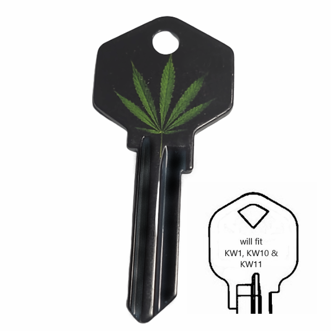 420 Marijuana GREEN Leaf WEED Hemp House Key Blank uncut