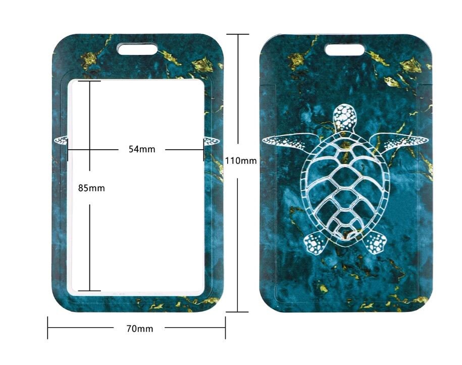 Sea Turtle Lanyard Badge, Cell Phone, ID Card Holder, Keychain Neck Strap Keyring safety breakaway.