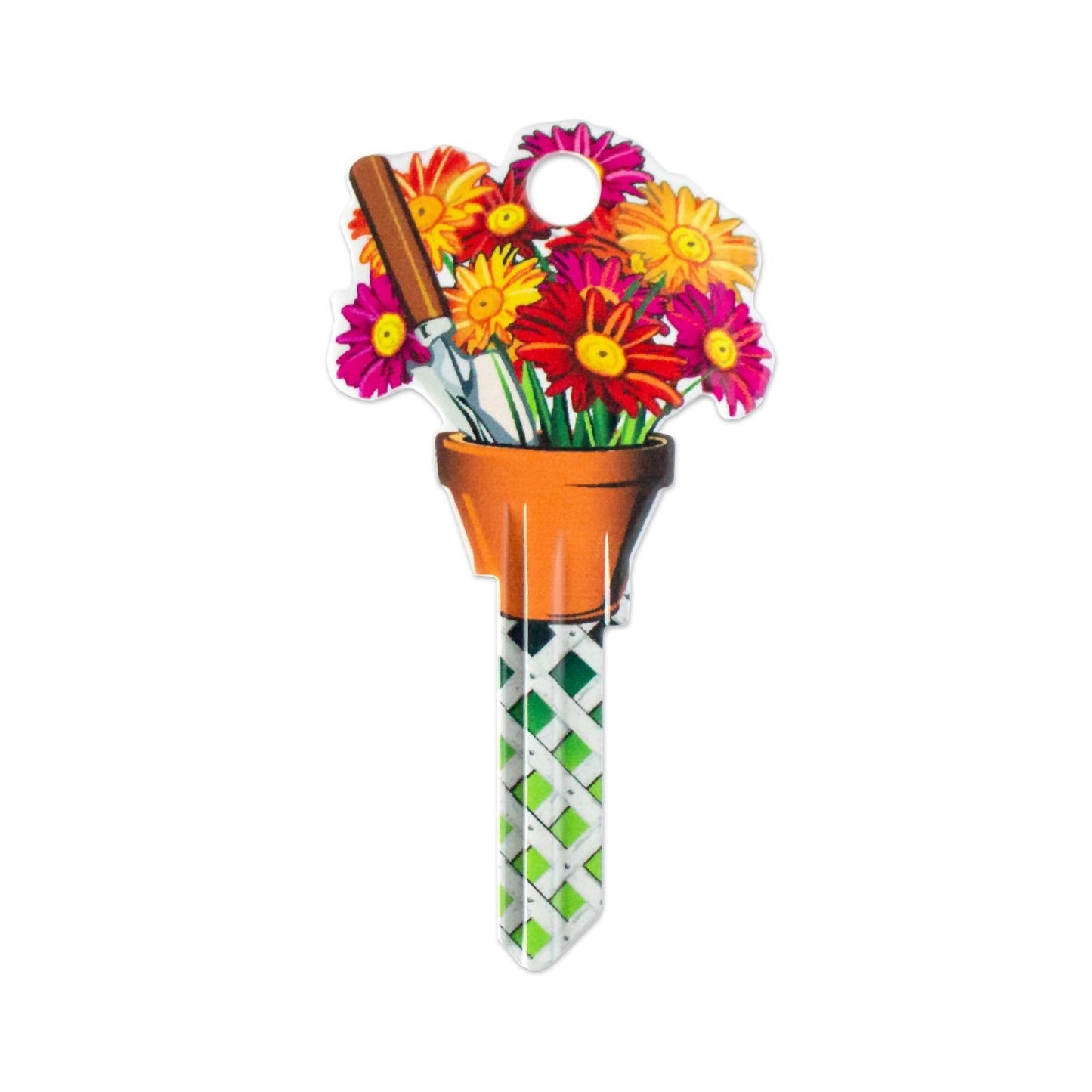 Garden Flower Pot Shaped Uncut House Key Blank