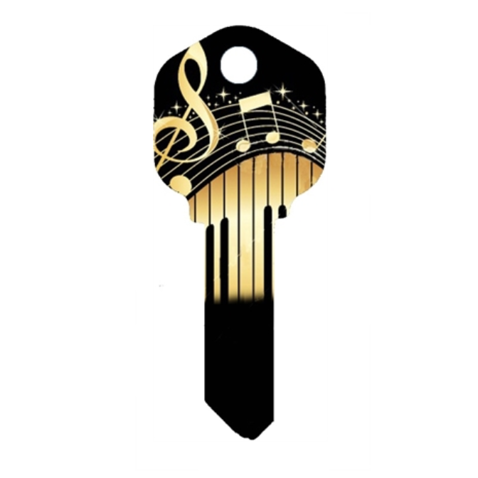 Musical Notes Musician Uncut House Key Blank Home or Office