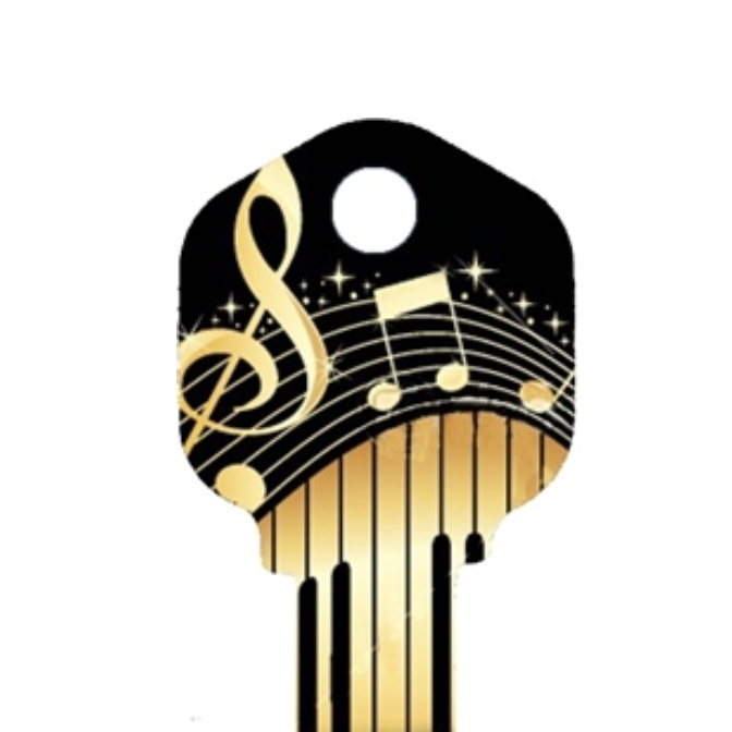 Musical Notes Musician Uncut House Key Blank Home or Office