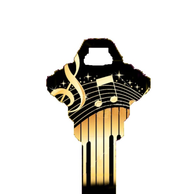 Musical Notes Musician Uncut House Key Blank Home or Office