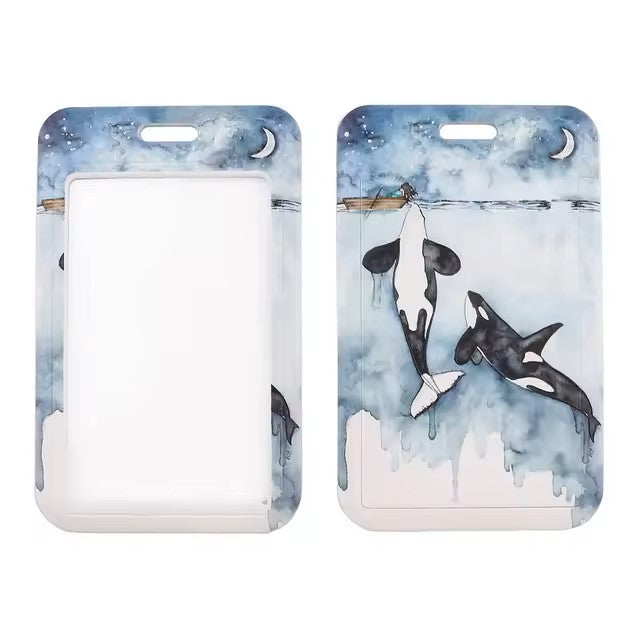 Orca Whales Lanyard Badge, Cell Phone, ID Card Holder, Keychain Neck Strap Keyring