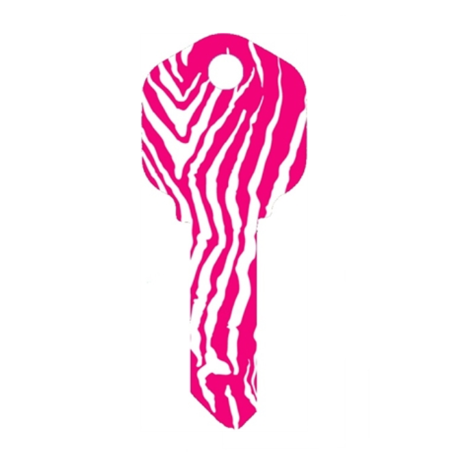 Pink Zebra Strip uncut Key Blank Home or Office House Pretty-Keys