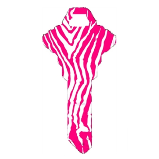 Pink Zebra Strip uncut Key Blank Home or Office House Pretty-Keys