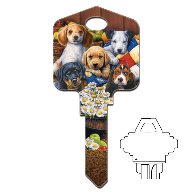 All About Puppies Uncut House Key Blank