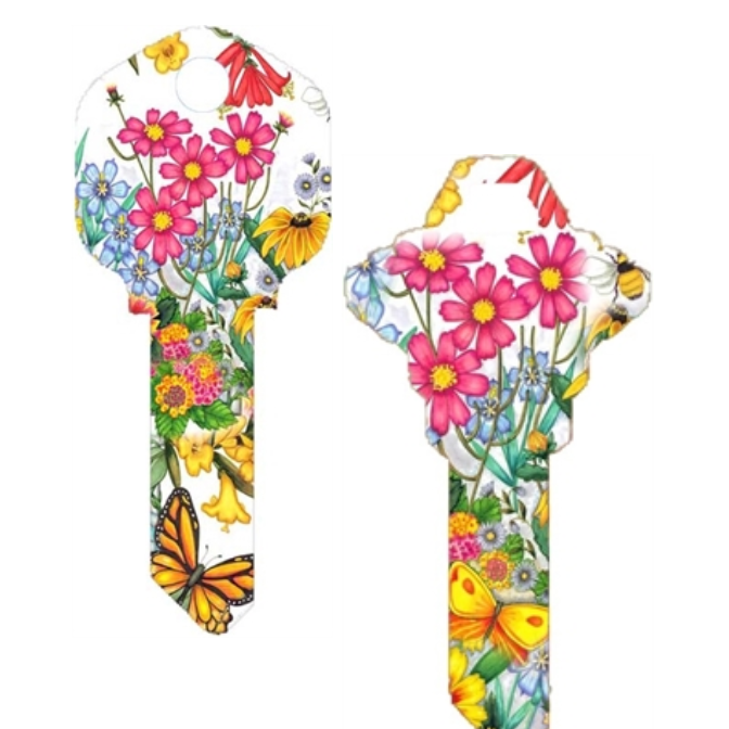 Wildflowers Uncut House Key Blank