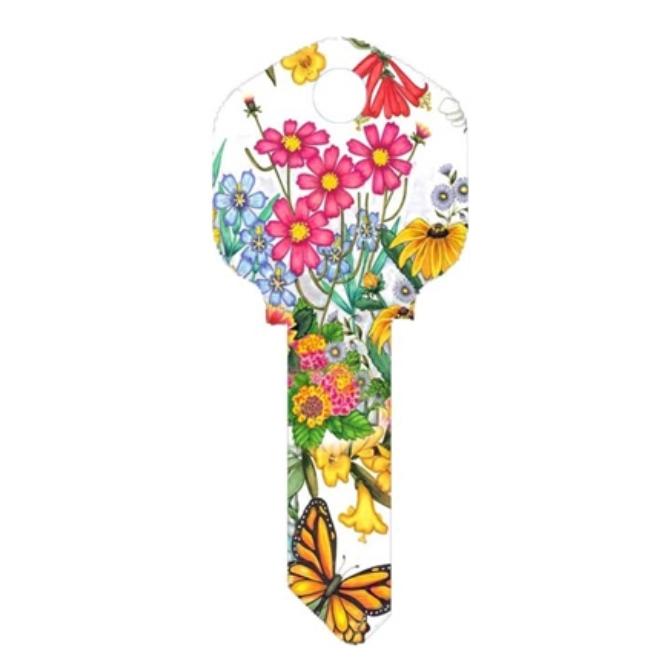 Wildflowers Uncut House Key Blank