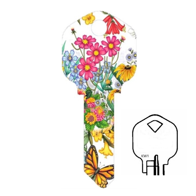 Wildflowers Uncut House Key Blank