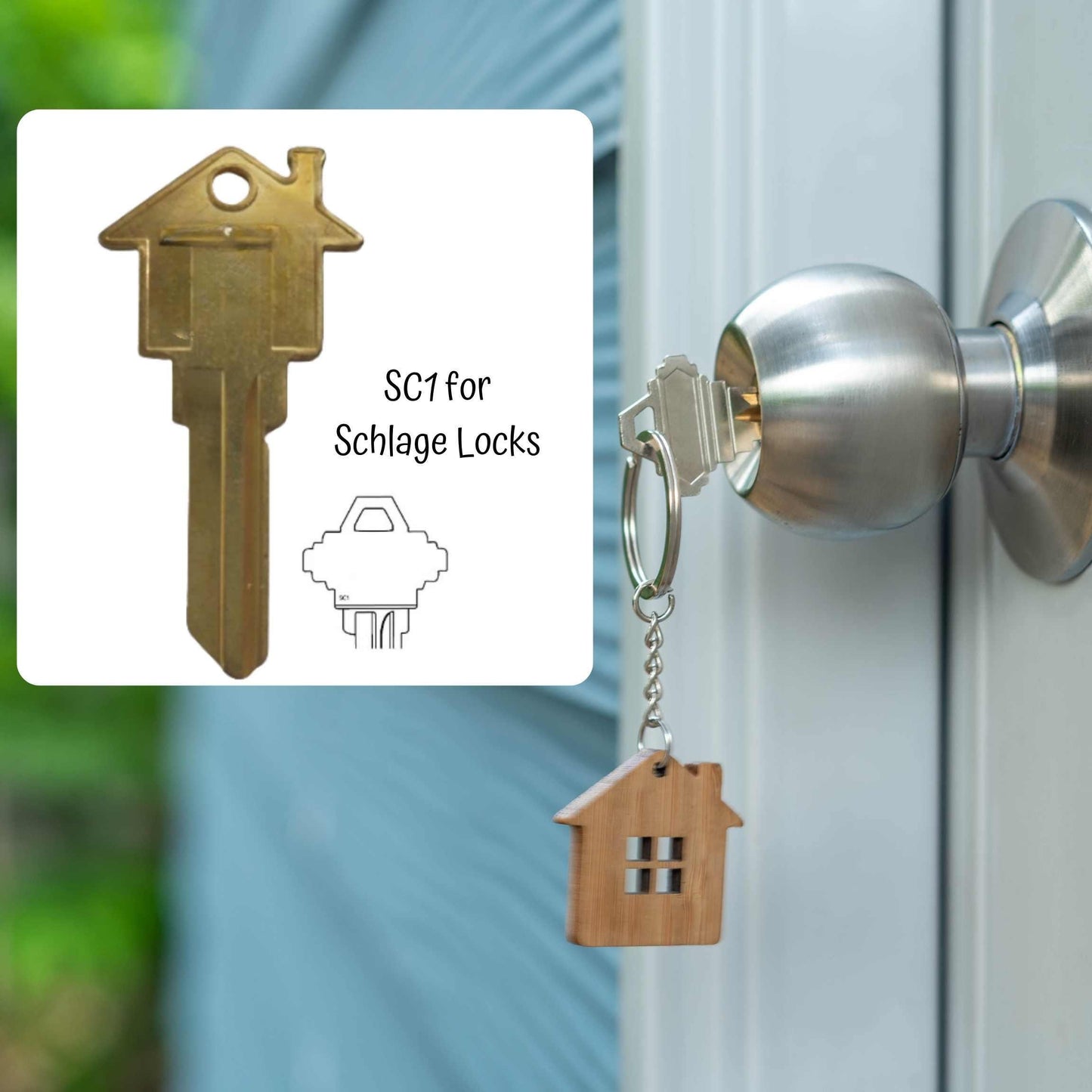 Personalized House Shaped Key: Custom Engraved Brass Home Key Blank