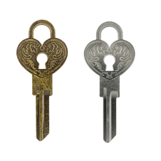 Steampunk Heart Lock Uncut House Key Blank