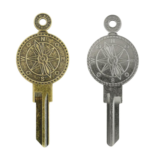 Steampunk Compass Navigator Uncut House Key Blank