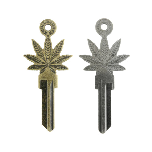 Steampunk Cannabis Leaf Uncut House Key Blank