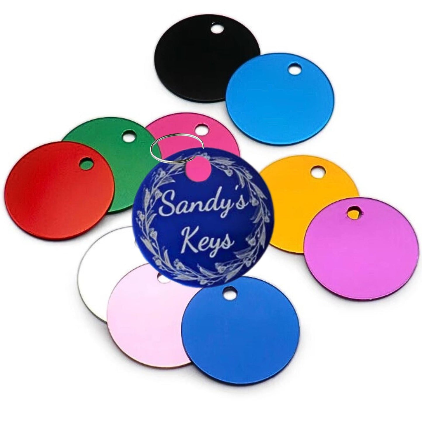 Custom Key Tags Round Personalized Label key ring tag
