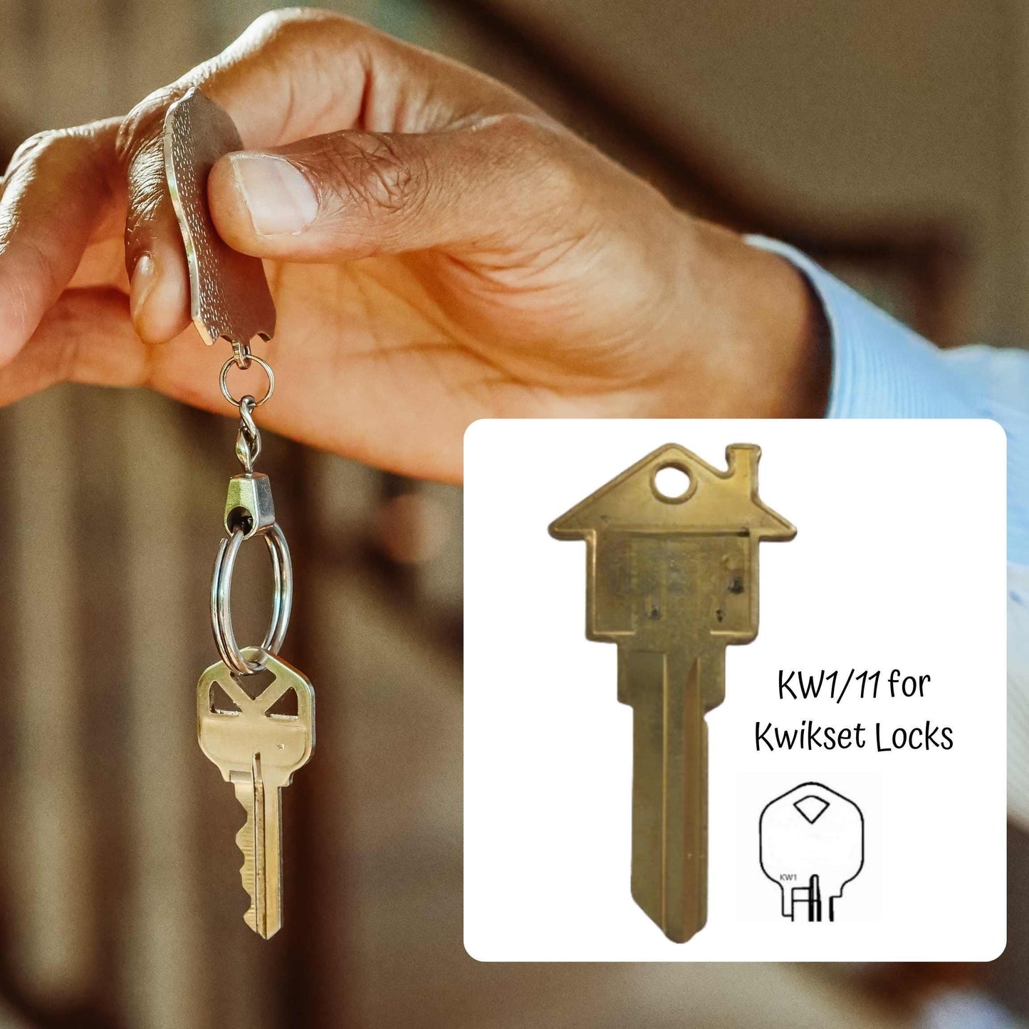 Personalized House Shaped Key: Custom Engraved Brass Home Key Blank