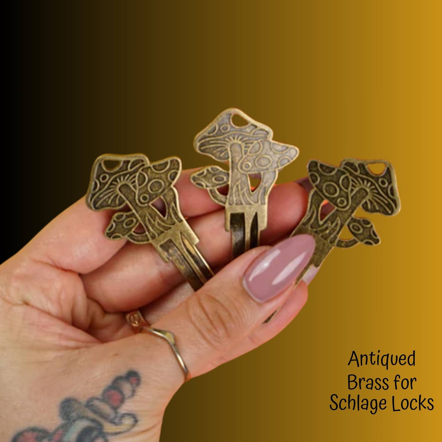 Steampunk Fantasy Mushroom Fungi Uncut House Key Blank