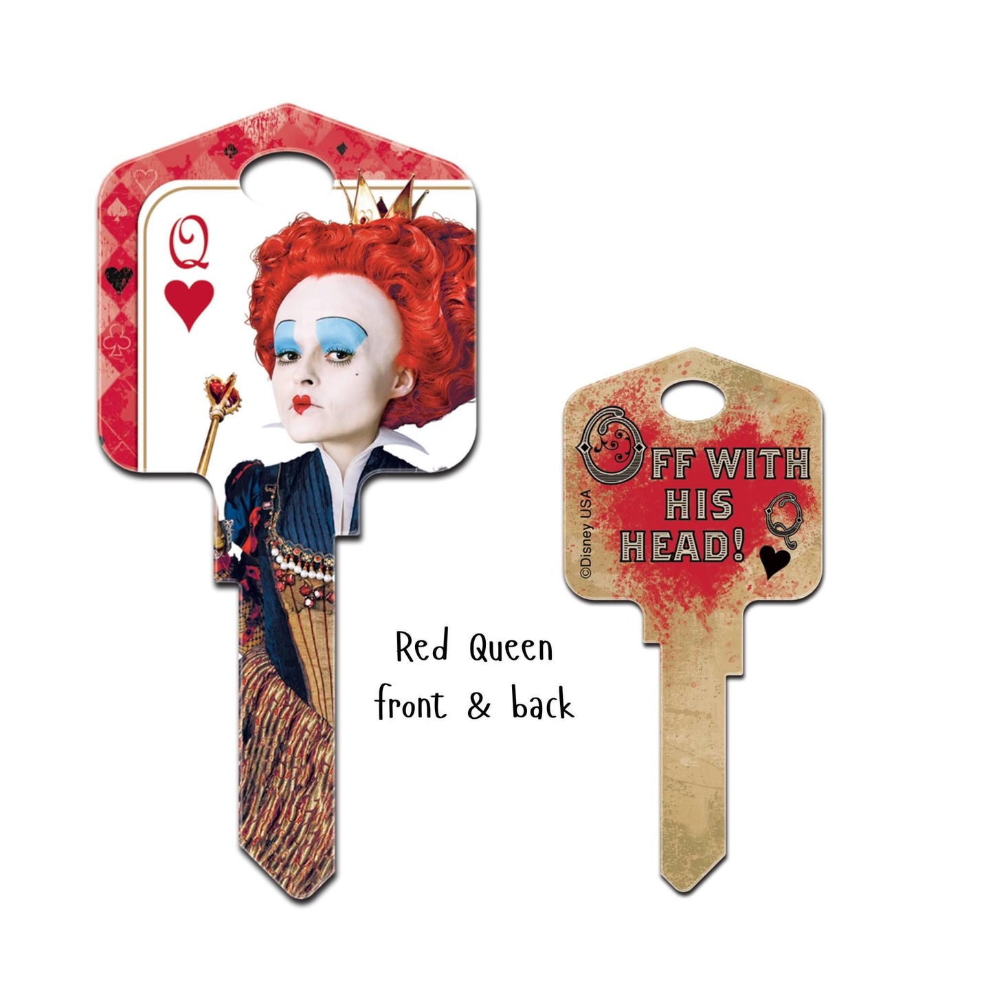 Villianess uncut House Key blank or cut by code Evil Queen, Cruella, Maleficent, Ursula or Red Queen