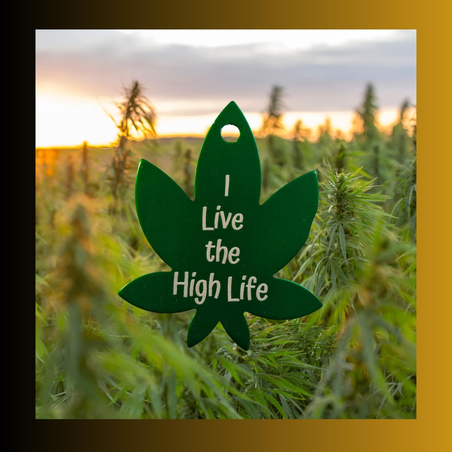 Custom Key Tag Marijuana Leaf Shape Personalized Cannabis, Weed