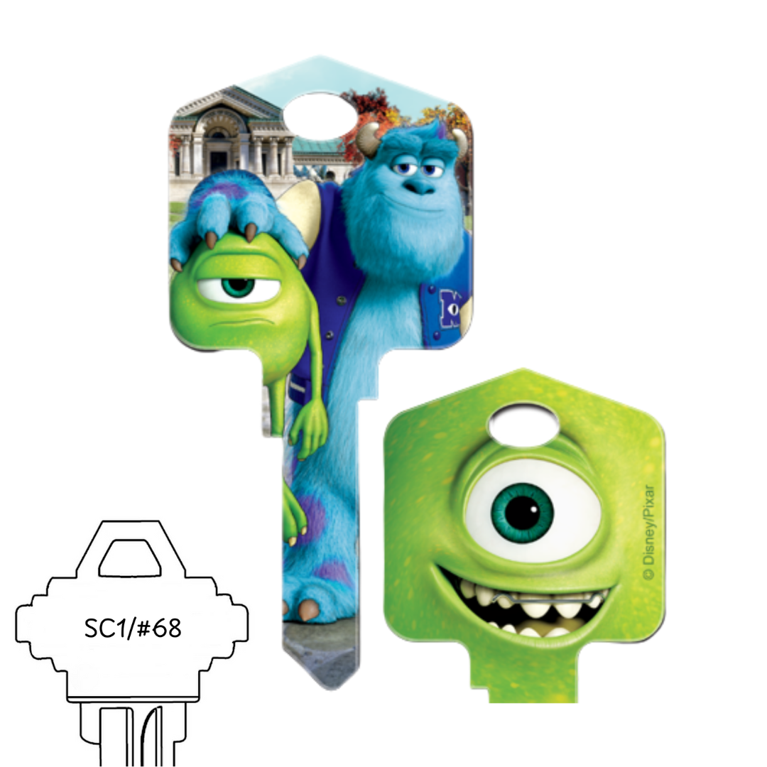 Disney's Monster's Inc Mike n Sully Uncut House Key Blank Wahousekey