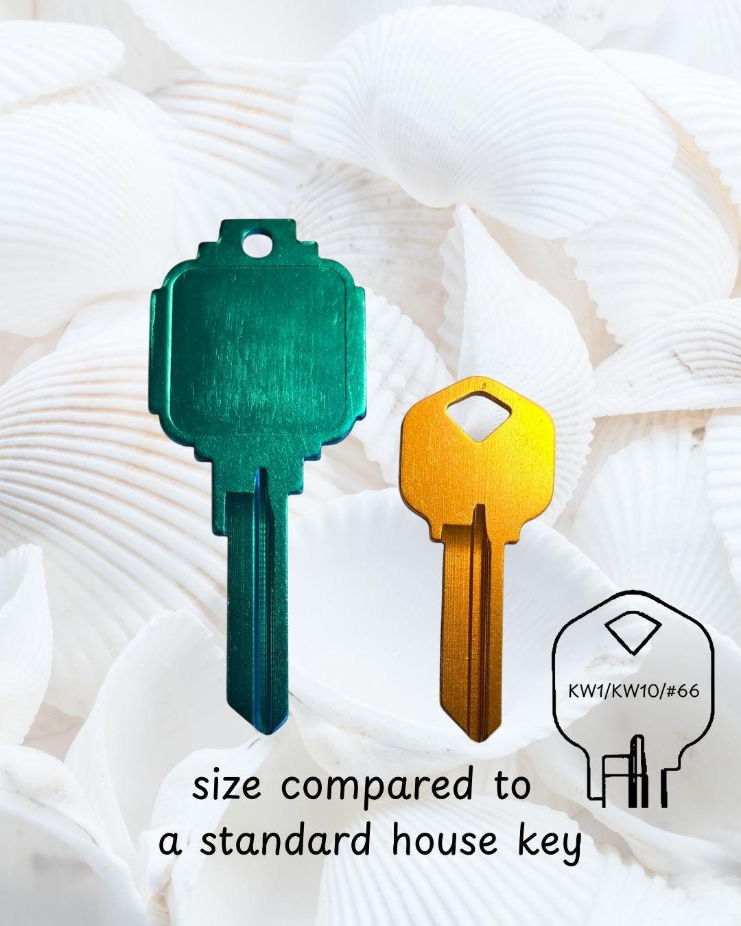 Beach Lover's Large House Key Personalized Anodized Aluminum Custom Engraved Kwikset Summer Time