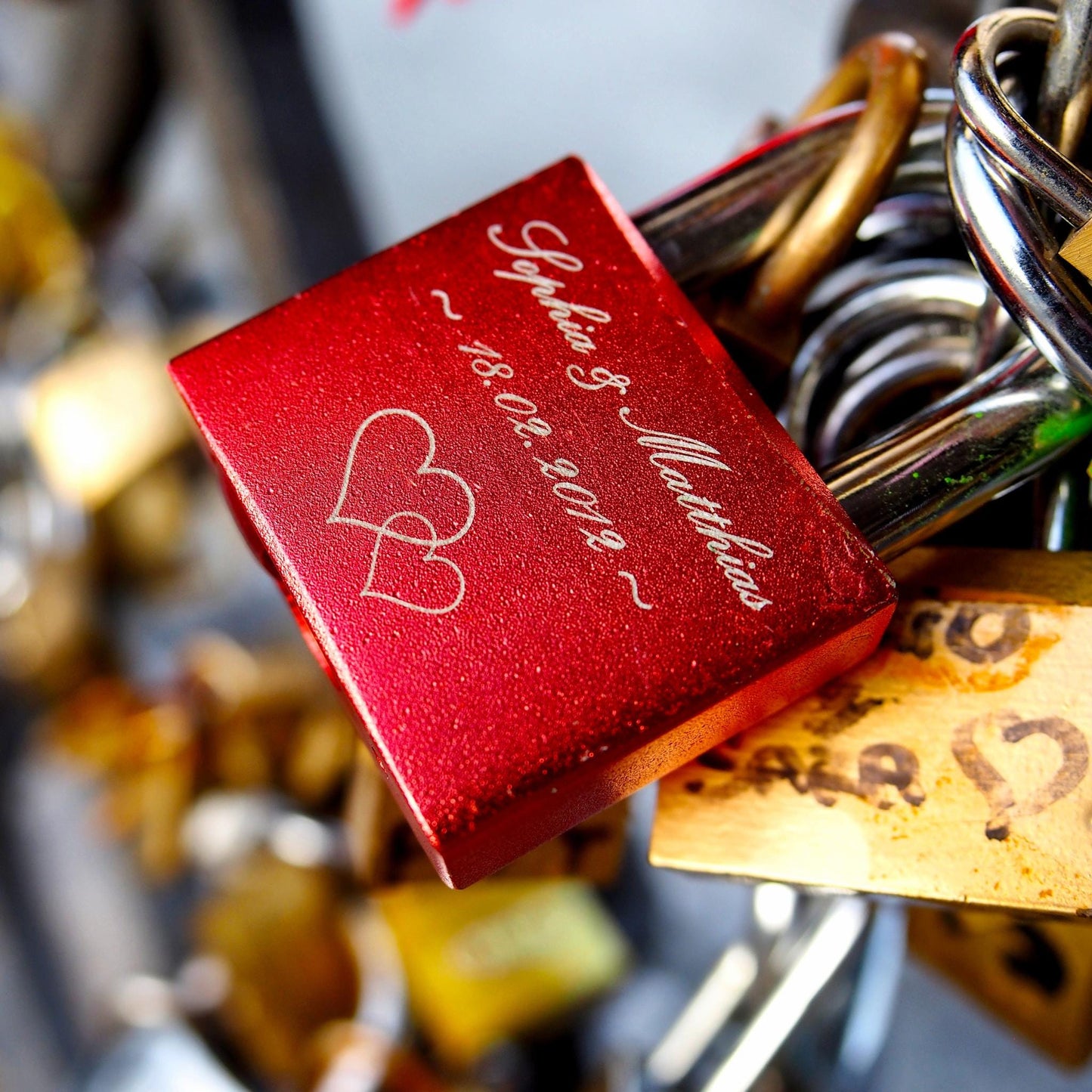 Personalized Love Lock: Custom Engraved Padlock, Wedding Anniversary Memorial